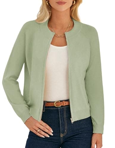 GRACE KARIN Green Cardigan Sweaters for Women Lightweight Spring Outfits Fashion Clothes Light Jackets for Women S - Image 1