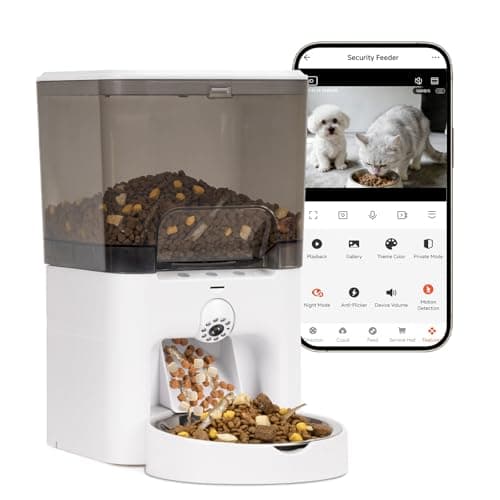 TENECUTE Automatic Cat Feeder with Camera, 6L Cat Food Dispenser, Scheduled Auto Pet Feeder, Smart App Remote Monitoring with Night Vision, 5G/2.4G WiFi, Low Food Alerts,2-Way Audio - Image 1
