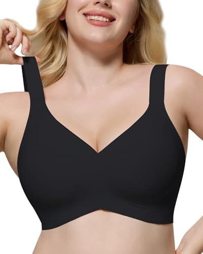 HORISUN Wireless Push Up Bra for Women - No Underwire, Seamless Full Coverage, Full Support Back Fat Smoothing (Black Color Medium Plus) - Image 1