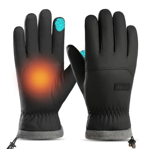 apaepr Winter Ski Gloves for Men & Women, Waterproof Insulated Cold Weather Work Gloves, Touchscreen Snow Gloves for Skiing, Snowboarding, Running, Cycling, Winter Work (Small, Black - Image 1