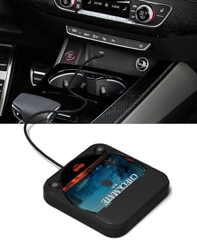 ENVYCLOUD Portable Car CD Player with USB/AUX Port,External CD Player Compatible with Car Radio Stereo, Laptop, TV, Computer,Universal for Vehicle with Adapter (Black) - Image 1