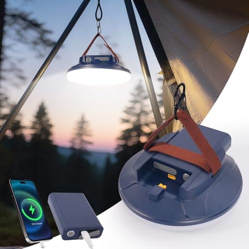 Camping Lights 9000mAh Rechargeable LED Lantern with Detachable Power Bank, Outdoor Camping Lantern with 4 Light Modes & Tripod Mount , Tent Light for Emergency, Photography, Repair, Hurricane - Image 1