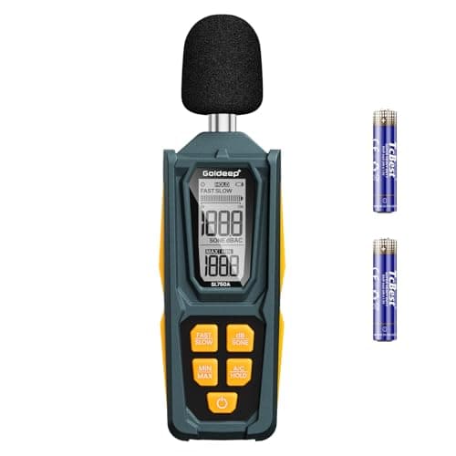 Decibel Meter, Goldeep SL750A Digital Sound Level Meter 30-130dB, A/C Weighted DB Meter with dB/SONE, Fast/Slow, MAX/MIN, LCD Sound Meter for Home, Office, Factory, Neighbor Noise - Lemon Yellow - Image 1
