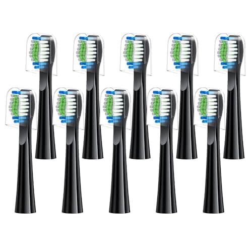 Harobey Replacement Toothbrush Heads 10 Pack Compatible with Bitvae Daily D2 Rechargeable Toothbrush, for D2 Toothbrush Heads Refills, Black - Image 1