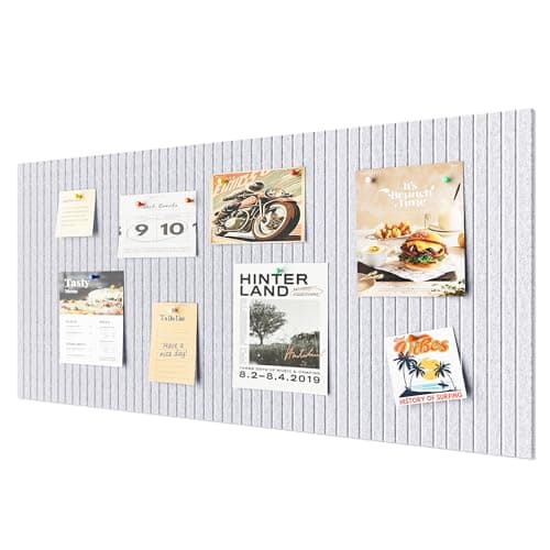 Rokeblau 48 x 32" Large Bulletin Board, Decorative Felt Pin Board, 0.35“ Thick Foldable Photo Display Board with Self-Adhesive Tape, Vision Board for School Home Kitchen Office Walls/Sliver Grey - Image 1