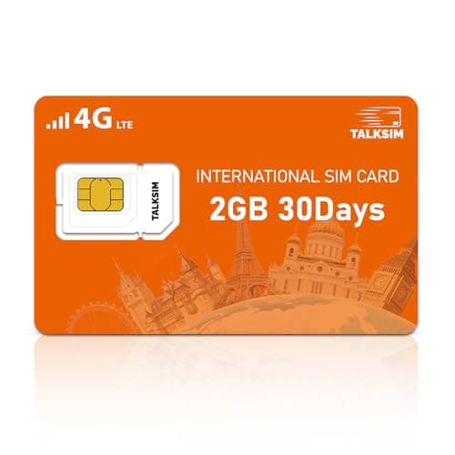 International Data SIM Card 2GB 30 Days, 4G LTE Travel SIM Card Support 45 Countries USA/UK/Europe/Asia/Africa, Prepaid Data Only Travel SIM for Unlocked Phones, Tablets, WiFi Hotspots, No Contract - Image 1