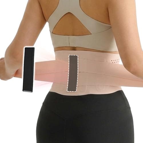 Invisible Lumbar Support Belt for Men Women, SuMade Lower Back Support with 3D Lumbar Pad for Back Pain Relief Scoliosis Brace Breathable Back Brace for Herniated Disc Scatitica,Pink, L(WAIST:31"-36") - Image 1