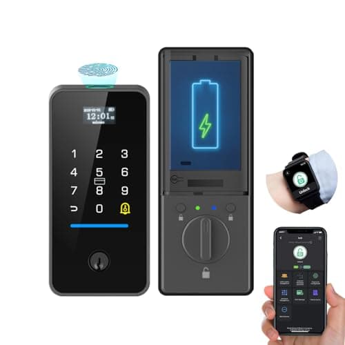 eLinkSmart Fingerprint Keyless Entry Door Lock with Door Magnetic Sensor, Keypad Smart Deadbolt Lock for Home Hotel Apartment Built-in Wi-Fi and Doorbell No hub No Drilling USB C Charging - Image 1