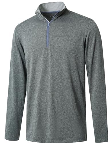MICHEL ROUEN Sweatshirts for Men 1/2 Zip Performance Mock Neck Heather Athletic Casual Quarter Zip Pullover Men - Image 1