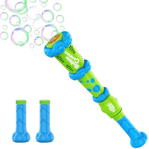 Electric Bubble Wand for Kids - Tons of Long-Lasting Bubbles in Seconds - 8oz Bubble Solutions Included (Suitable for Toddlers & Pets) - Bubble Machine for Indoor/Outdoor Party Gifts for Ages 3+