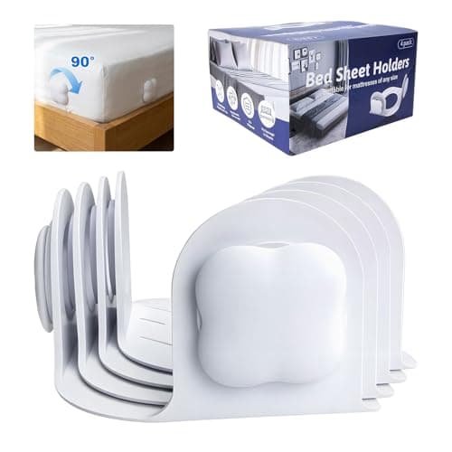 USUAUU 4Pcs Twist-Lock Bed Sheet Holders & Corner Grippers, Universal Fit All Mattress Sizes, No-Clip Design Stops Shifting for Tight Fit, Easy Installation - Image 1