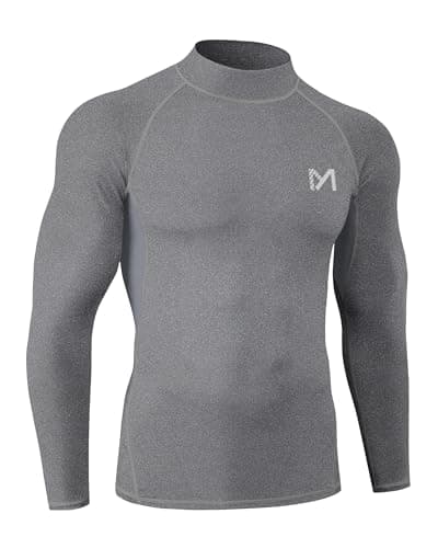 Compression Shirt Men Long Sleeve Workout Shirt, Quick Dry Top Baselayer Athletic Shapewear Undershirts for Men Grey 1 Pack - Image 1
