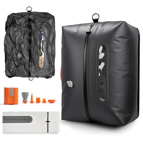 Seaflash Vacuum Travel Bags with Pump, 34L Space Saver Vacuum Compression Bags for Travel Luggage Suitcase Backpack, Waterproof & Reusable Vacuum Packing Cubes for Clothing (1PCS + Pump) - Image 1