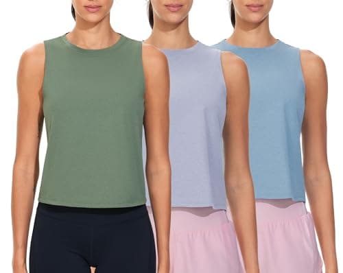 THE GYM PEOPLE Women's Workout Tank Tops 3 Pack Quick Dry Athletic Running Sleeveless Shirts - Image 1