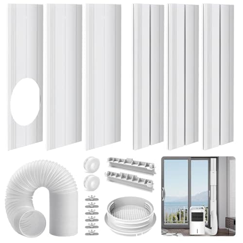 fepoch Portable Air Conditioner Sliding Door Vent Kit - Adjustable Length up to 90 Inches, Universal Balcony Seal Plate Set for 5.1" & 5.9" Diameter AC Exhaust Hose - Image 1