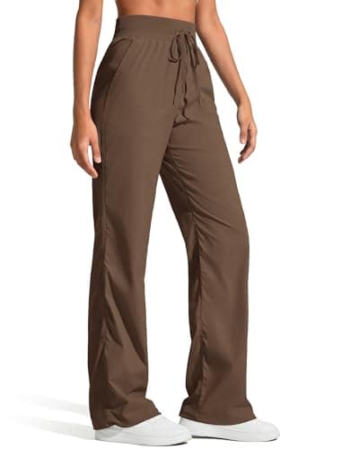 G4Free Women's Workout Joggers with Pockets Drawstring Straight Leg Stretch Active Pants High Waist Casual Trousers Outdoor (Lava Cake,XL,Tall) - Image 1