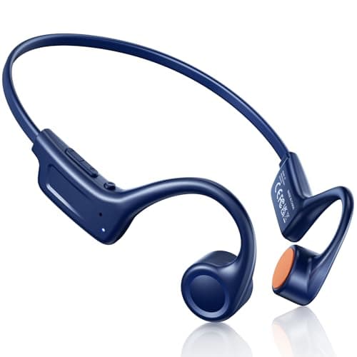 Kinglucky Bone Conduction Headphones for Sports, 23.5g Lightweight Open-Ear Earbuds with Mic, Secure Fit Running & Cycling Headphones, Bluetooth 5.4, IPX5 Sweat-Resistant Blue