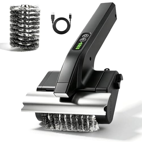 Electric Grill Brush, High Torque BBQ Bristle-Free Cleaner – Rechargeable Cordless with LED Light, Splash Guard & Scraper, Heavy Duty Grill Cleaning Tool for Outdoor Grill, Gift for Men Dad - Image 1
