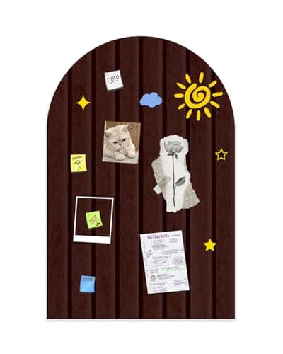 Foldable Bulletin Board 24x16 inches, 0.35" Thick Felt Wall Tiles, Large Cork Board with Adhesive Sticker, Round Edges Wall Panels for Office Bedroom Living Room, Decorative Board (red Coffee)