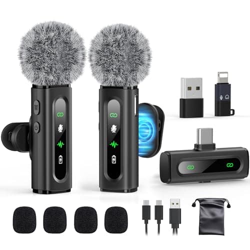 USB C Lavalier Microphone Wireless Mini Mic for Type-C Android Phone/Tablet/PC Video Recording Clip-on Mics with Rotatable Clip&Denoise Recording, Ideal for Vlog Tiktok Youtube Podcast Content Creator - Image 1