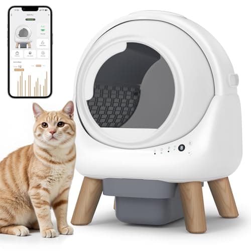 Beokeo Automatic Litter Box, Self Cleaning Litter Box for Multiple Cats with App Control, Dual Safety Protection, Odor-Free Waste Disposal, Includes Trash Bags, White - Image 1