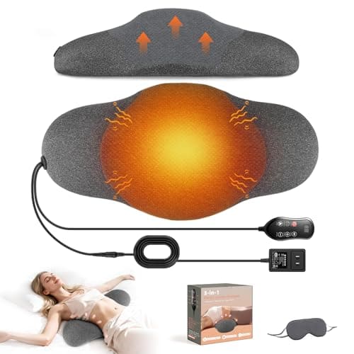 Sanivor 3 in 1 Lumbar Massager Support Pillow - Smooth Triple Fusion Back Massager with Heat,Vibration Massager & Airbag Traction for Pain Relief Deep Tissue Ergonomic,Memory Foam Lower Back Massager - Image 1
