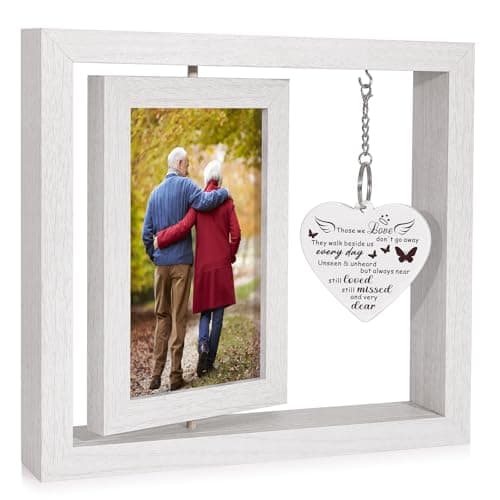 Boiveco Sympathy Gifts for Loss of Loved One, Memorial Gift for Loss of Mom Dad Memorial Picture Frame, Bereavement Remembrance Condolence Funeral Grief In Memory of Loved One Gifts, Display Two 4x6 Photos (White) - Image 1