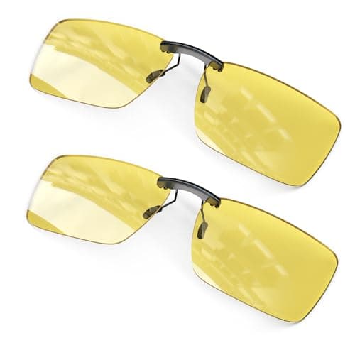 ANYLUV Clip on Polarized Night Vision Sunglasses, Night Vision Driving Sunglasses Non-Flip Up Glasses for Men Women
