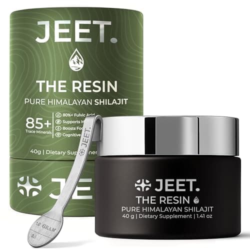 JEET. Himalayan Shilajit Resin 40g (80 Servings) – 90.99% Fulvic Acid Lab Verified – 85+ Trace Minerals – Gold Grade Shilajit for Men and Women – Energy, Recovery and Vitality Support - Image 1
