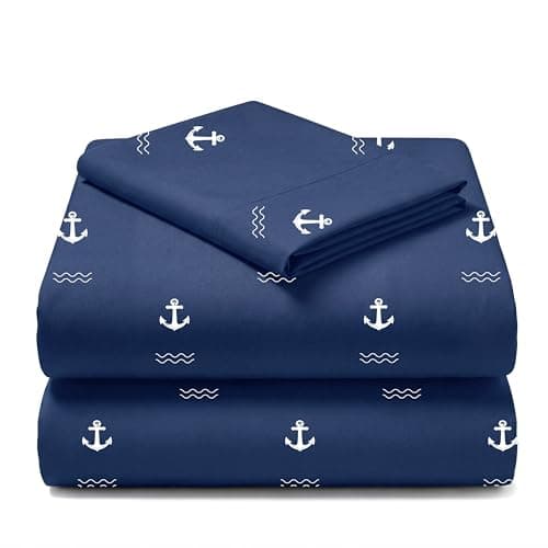 Joiedomi Kids Twin Sheet Set Anchor - 3 Piece Soft Microfiber Bed Sheets - Deep Pocket Wrinkle Free - Cozy Toddler Bedding Set - Fade Resistant Breathable for Boys Girls Teens - Image 1