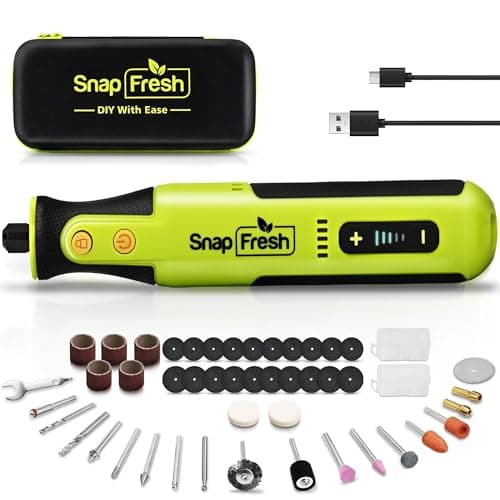 SnapFresh Cordless Rotary Tool Kit, 8V 5-Speed Variable Electric Multi-Tool, 28,000 RPM, Lightweight USB-C Rechargeable Mini Power Tool w/LED Light, 46 Accessories for DIY Engraving & Polishing - Image 1