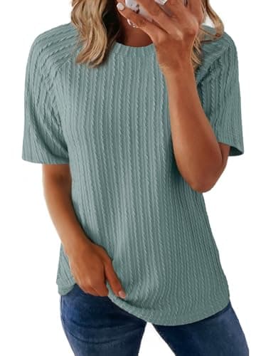 Dokotoo T Shirts for Women Summer Womens Tops 2026 Trendy Fashion Tshirts Casual Cute Spring Ladies Shirts Blouses Business Dressy Short Sleeve Women's Tops Plus Size Clothes Teacher Outfits Tee - Image 1