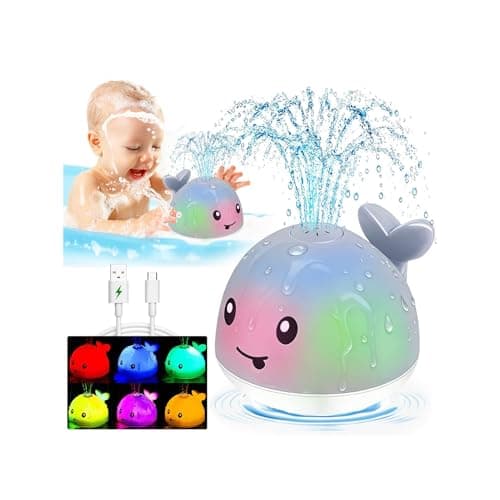 Bath Toys for Kids Ages 1-3 - Valentines Gifts Easter Basket Stuffers - 1 Year Old Girl Boy Gifts 1st First Birthday Gift - Light Up Whale Sprinkler Bathtub Water Pool Toys for Babies 6-12-18 Months - Image 1