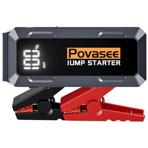 Povasee 4000A Jump Starter 12V Battery Jumper Starter(10L Gas 10L Diesel Engine),Car Battery Jump Starter with 3" LCD Display, Power Bank/Dual Output/LED Light - Image 1