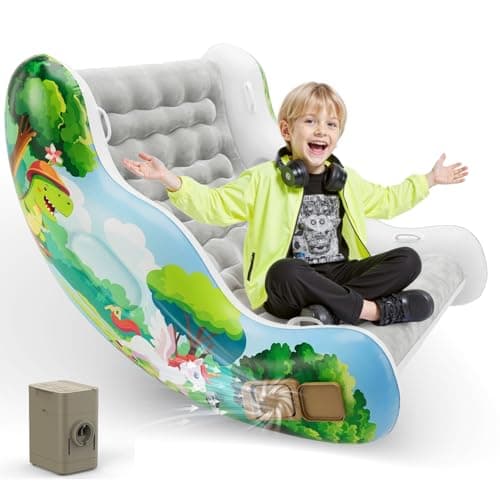 Sensory Chair for Kids, Inflatable Rocking Chair for Kids with Autism & ADHD, Air Cloud Rocker for Toddler as 3 4 5 6 7 8 Year Old Boy Girl Gifts, Autism Sensory Products Training Body Coordination - Image 1