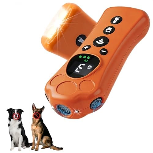QREIHLPY 2026 Upgraded Dog Bark Deterrent Devices with 10 Adjustable Levels, 50FT 180° Wide Range Trainer with LED Flashlight, 1200mAh Rechargeable Dog Training (Orange) - Image 1
