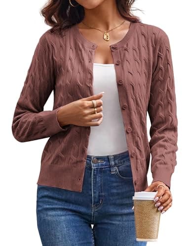 GRACE KARIN Womens Spring Fashion Cable Knit Cardigan Sweaters, Lightweight Cardigans for Women, Summer Clothing 2026 XL - Image 1