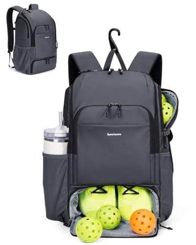 sportsnew Pickleball Bag, Waterproof Pickleball Backpack for Women Men with Shoe Compartment & Fence Hook, Gray Patent Pending - Image 1