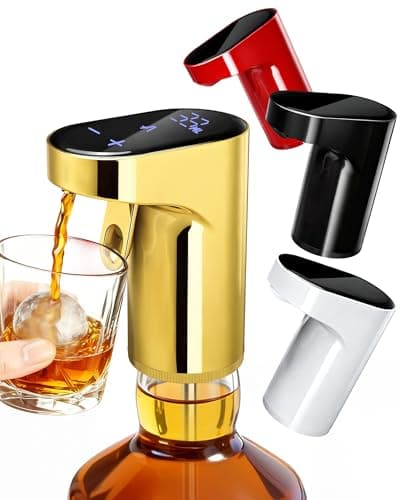 Fathers Day Gift | World Cup Viewing Party Supplies,Electric Whiskey&Cocktail&Wine Dispenser-Smart Pouring, Adjustable 1‑999ml Dosing, Rechargeable USB-C, Ideal for Home Bars & Enthusiasts (Gold) - Image 1