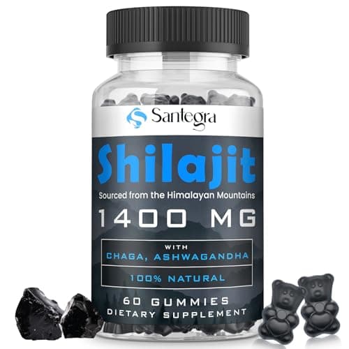 Organic Shilajit Gummies 1400mg, Shilajit for Men & Women, Sugar-Free, Energy, Focus and Immune, 85+ Trace Minerals & Fulvic Acid, 100% Natural, Vegan, 60 Count - Image 1