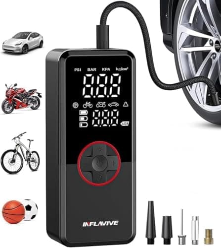 Tire Inflator Portable Air Compressor,150PSI Faster Inflation Cordless Tire Air Pump with Digital Gauge,Auto Shut-Off,LED Light,Electric Air Pump for Car Tires,SUV, Motorcycle, Bike, Balls - Image 1