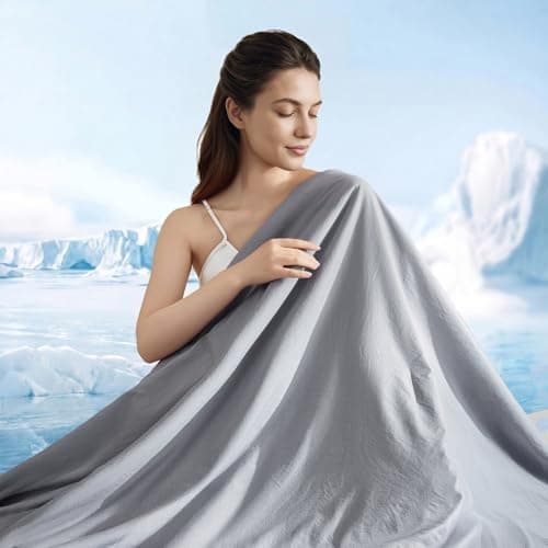 Yuncojin Cooling Comforter King Size,Double-Sided Gray Cooling Blanket for Hot Sleepers,Q-Max 0.45 Soft Breathable Silky Smooth Lightweight All Season Summer Comforter (Gray, King) - Image 1