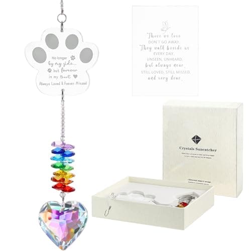 Dog Memorial Gifts, K9 Dog Memorial Crystal Suncatcher, Pet Loss Gift, Pet Sympathy Remembrance Bereavement Gifts (Color-Pet Paw) - Image 1