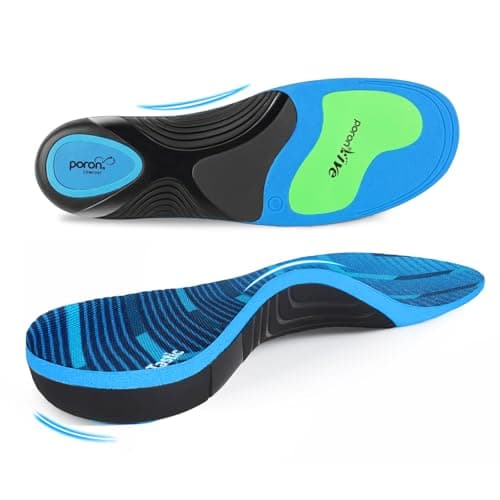 StepTastic 240+ LBS Heavy Duty Support Insoles for Men Women, Shoe Orthotic Insert for Plantar Fasciitis, Flat Feet, High Arch Support Inserts with Shock Absorbing, Cuttable, 1 Pair(Blue,M5-6/W6-7) - Image 1