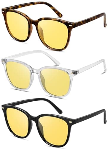 YMRFW Polarized Night Vision Glasses for Women Driving Yellow Lens Reduce Glare Safety Nighttime UV400 Protection - Image 1