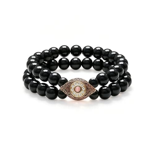 Evil Eye Bracelets for Men, 8MM Black Obsidian Lapis Lazuli Tiger Eye Stretch Beaded Protection Bracelet Guardian Jewelry Gifts with Meaning Card Meaningful Gift for Him (Birthday/Graduation/New Job) - Image 1