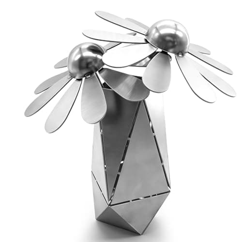 CMLDGIA Two 3D Daisies and One Vase Welding Practice Kit for Beginners DIY 201 Stainless Steel Tack Welding Project Metal Art Coupons for Tig Mig Welding Projects Metal Craft Kit (3D Daisy Style) - Image 1