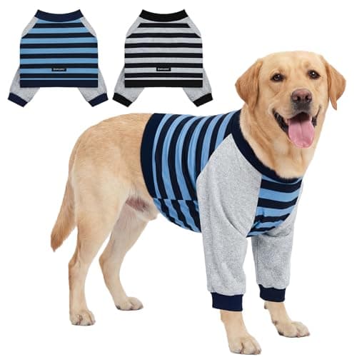 XPUDAC 2 Pack Dog Surgery Recovery Suit for Front Legs, Dog Leg Sleeve to Stop Licking, 3-Layer Thickened After Surgery Elbow Protector Wound Care Shirt Dogs Cone Alternative for Leg Injuries, 5XL - Image 1