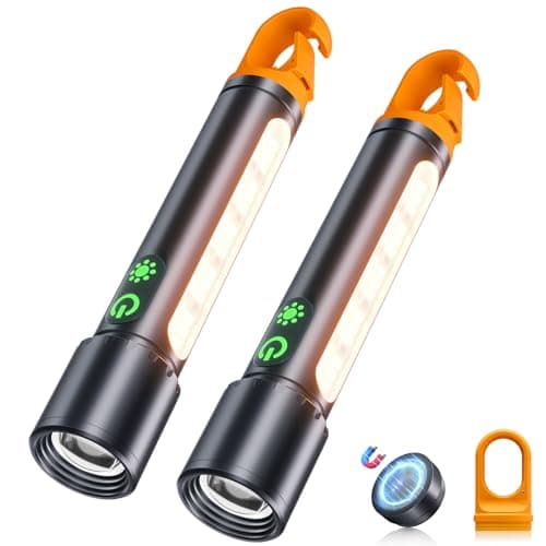 ADDplus Magnetic Flashlight Rechargeable,2000LM 5000mAh Flashlights High Lumens with 9 Modes,Waterproof, Adjustable,Powerful Flash Light,Multi-Flashlights for Home,Car,Hiking,Camping (2, Black) - Image 1