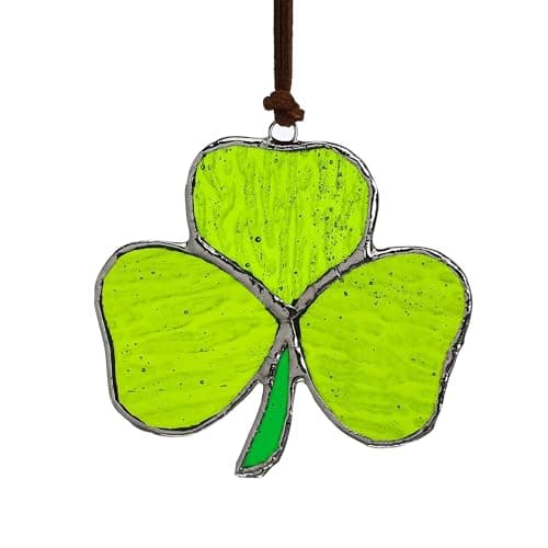 Glass Shamrock Suncatcher Window Hanging Handmade Stained Sun Catcher Window Hanging Decor, St. Patrick's Day Decoration, Shamrock Gifts, Irish Gift, Gifts for Women Men - Image 1